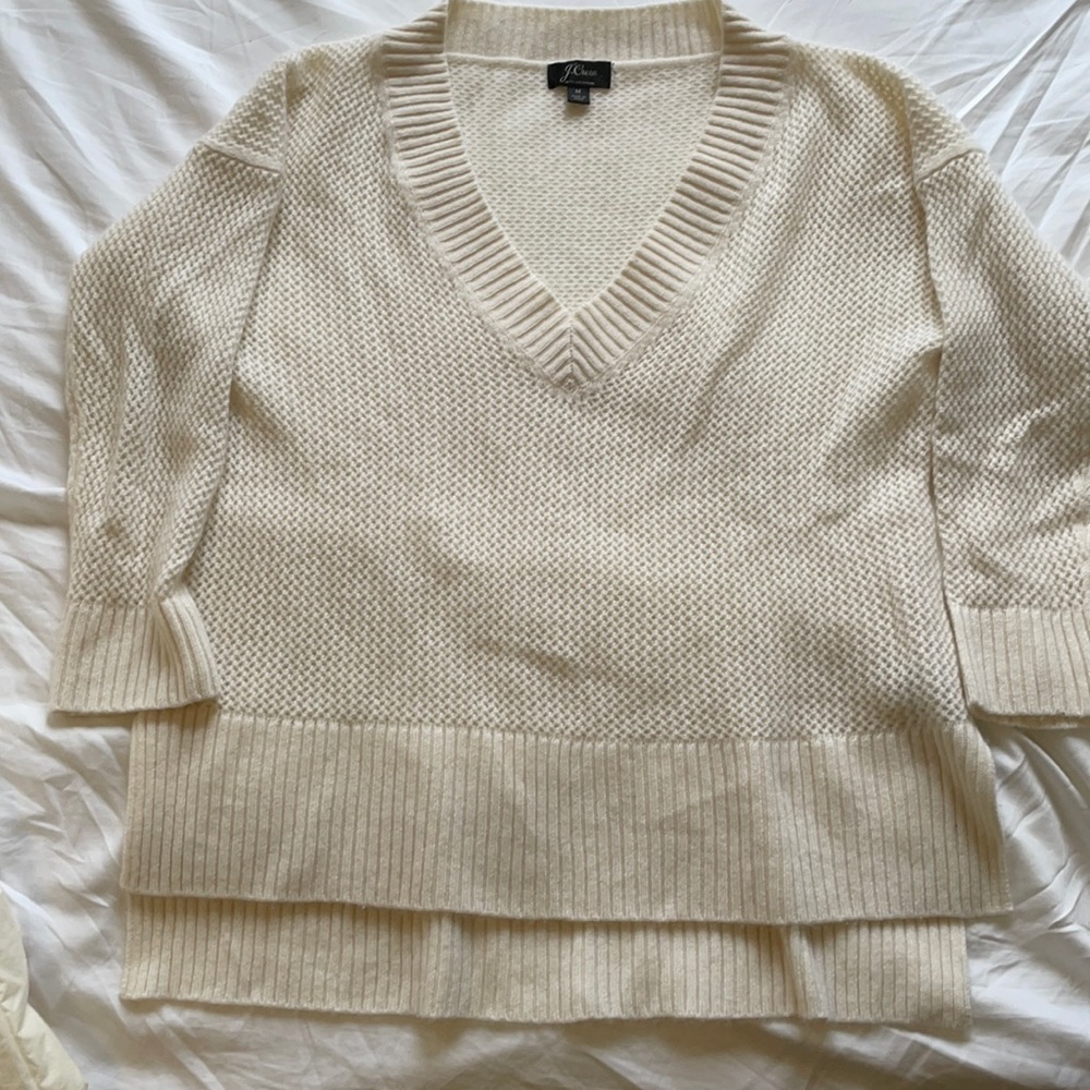 V-Neck Cashmere open knit sweater